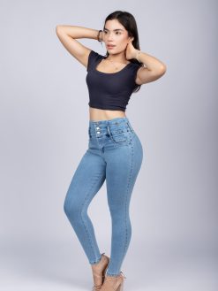 Jeans skinny cadera media mezclilla dama - Silver Body SB-3219